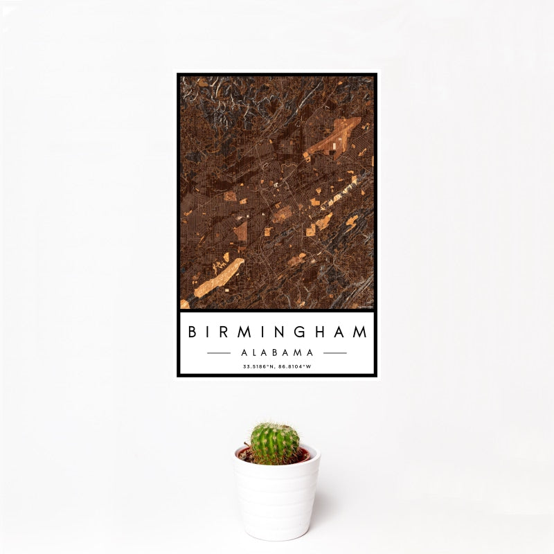 Birmingham - Alabama Map Print in Ember