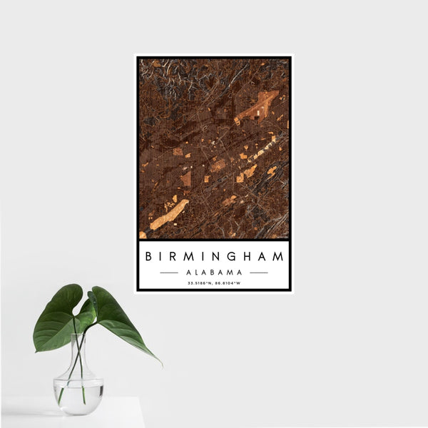 Birmingham - Alabama Map Print in Ember