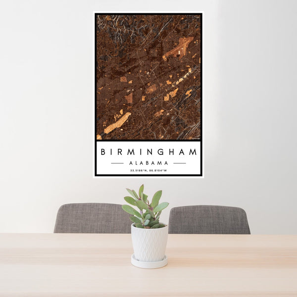 Birmingham - Alabama Map Print in Ember