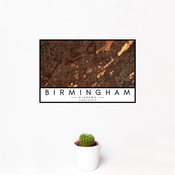 Birmingham - Alabama Map Print in Ember