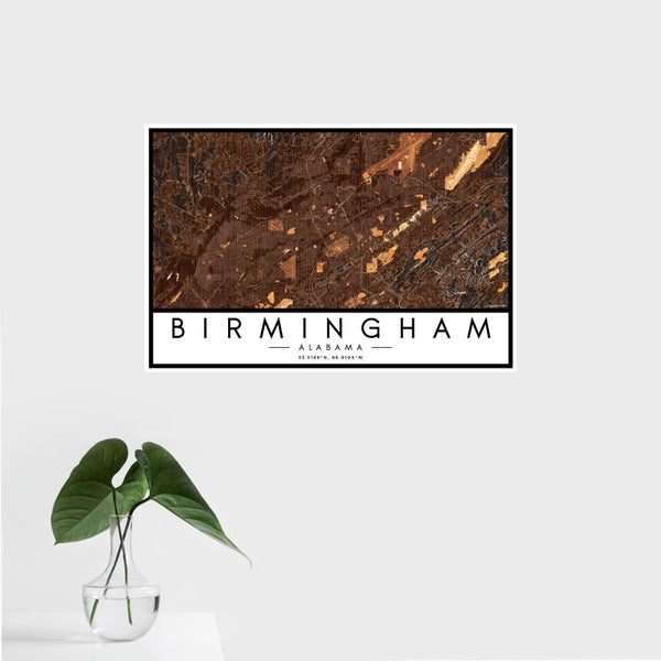 Birmingham - Alabama Map Print in Ember