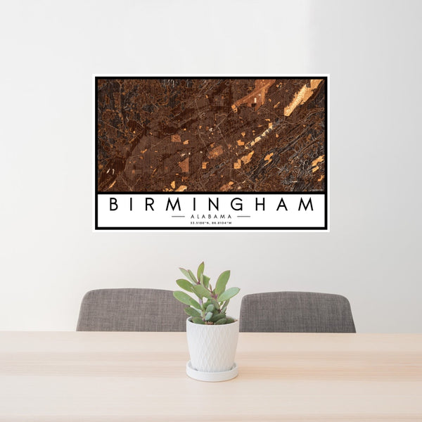 Birmingham - Alabama Map Print in Ember