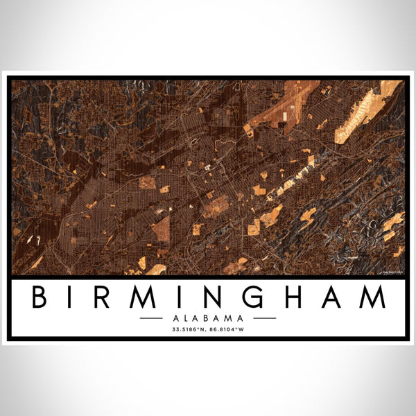 Birmingham - Alabama Map Print in Ember