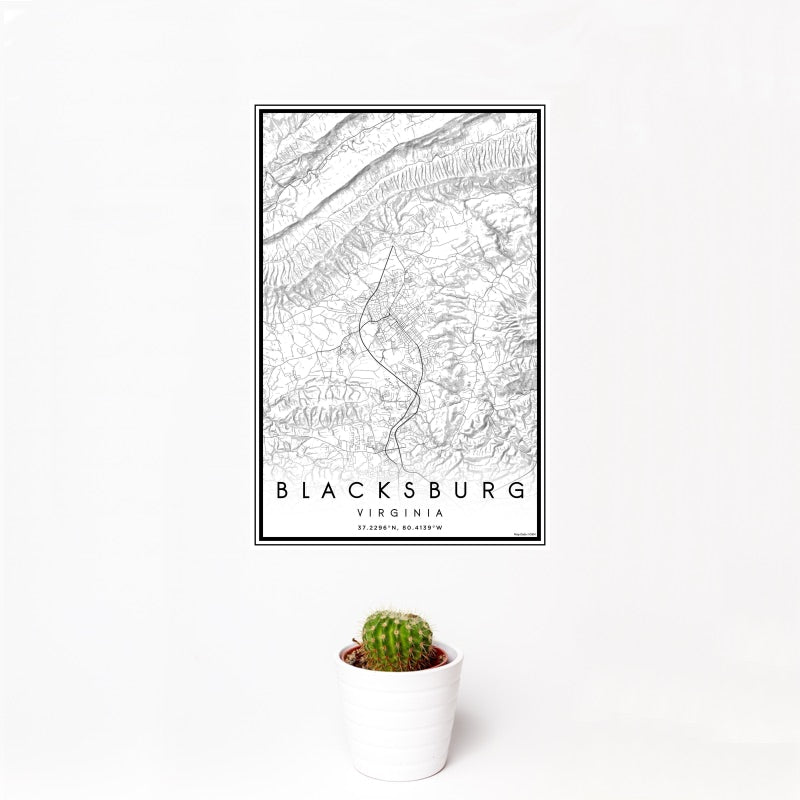 Blacksburg - Virginia Classic Map Print