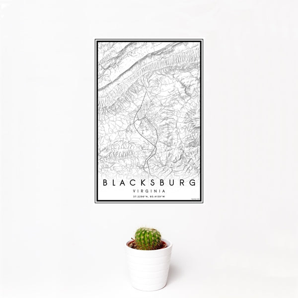 Blacksburg - Virginia Classic Map Print