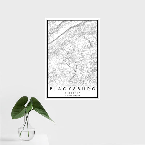 Blacksburg - Virginia Classic Map Print