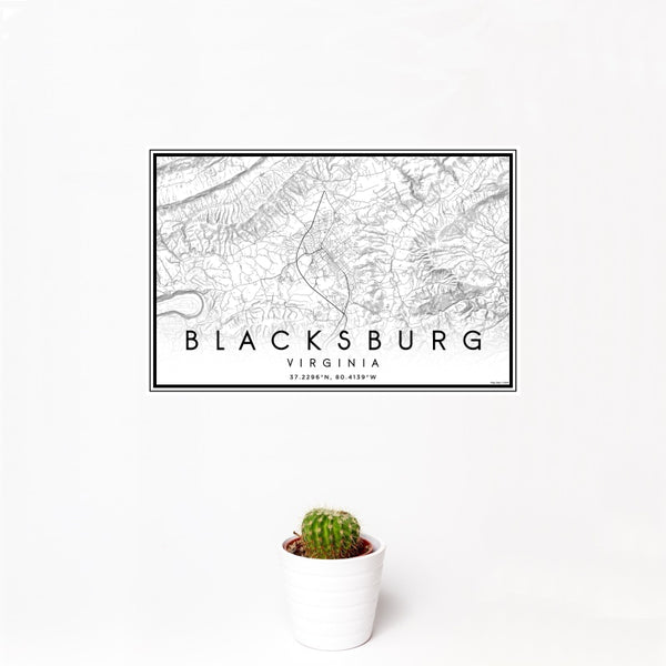 Blacksburg - Virginia Classic Map Print