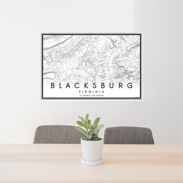 Blacksburg - Virginia Classic Map Print