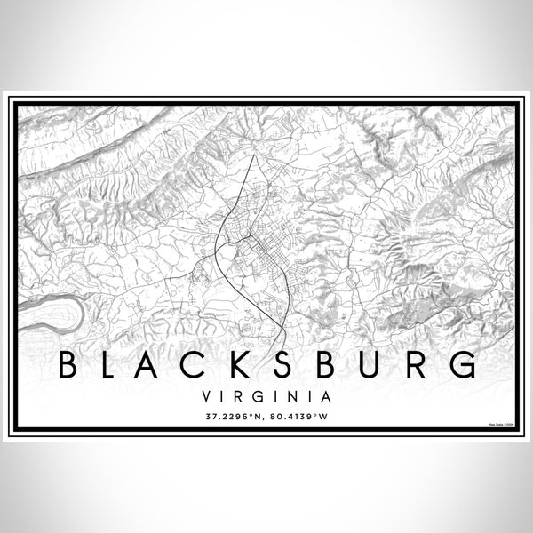 Blacksburg - Virginia Classic Map Print