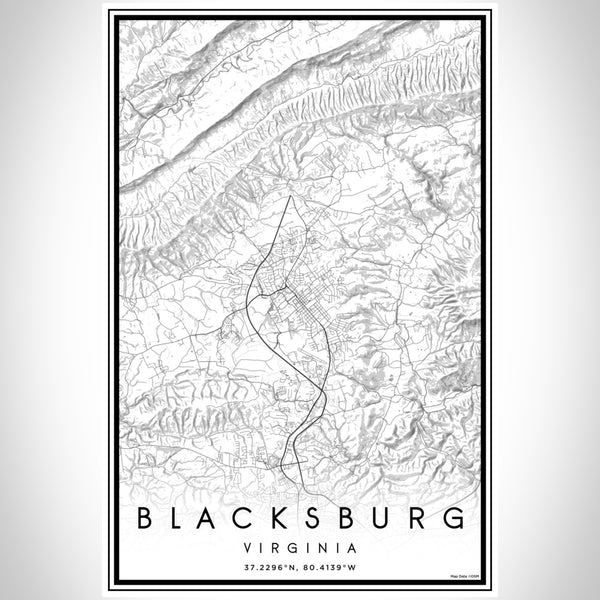 Blacksburg - Virginia Classic Map Print