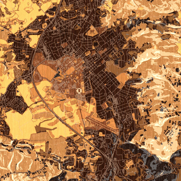 Blacksburg - Virginia Map Print in Ember