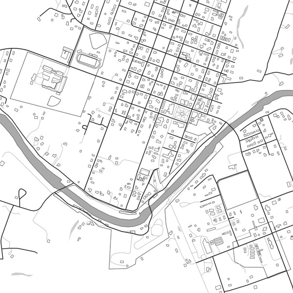 Blanco Texas Map Print in Classic Style Zoomed In Close Up Showing Details