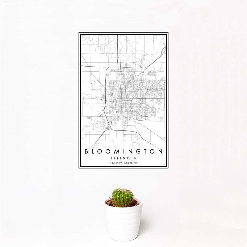 Bloomington - Illinois Classic Map Print