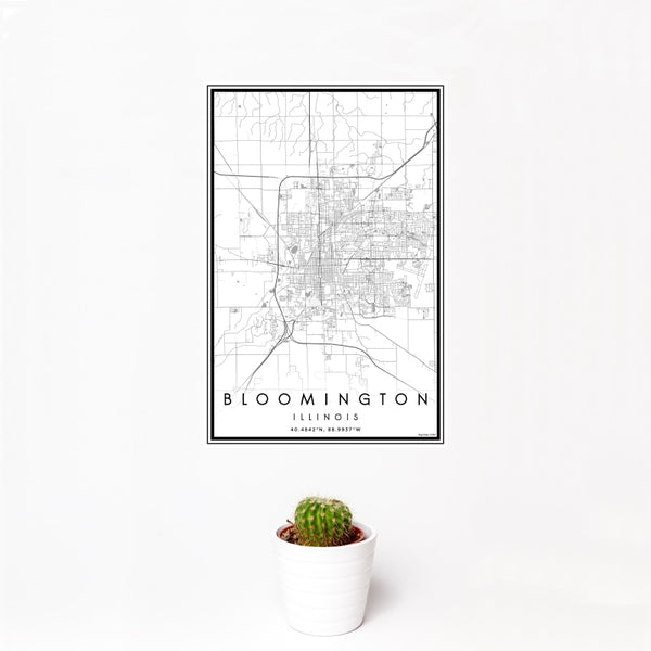 Bloomington - Illinois Classic Map Print