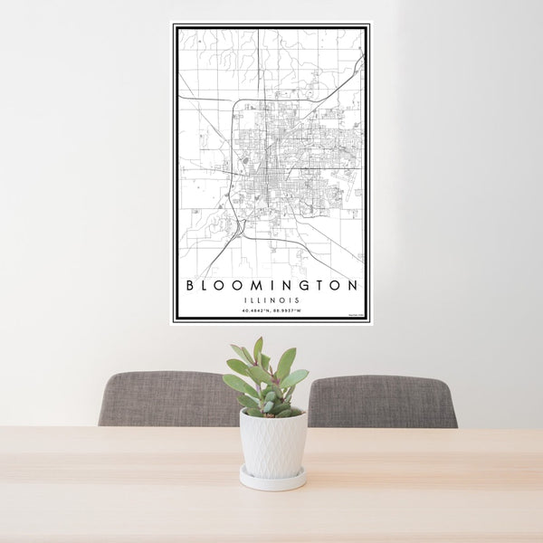 Bloomington - Illinois Classic Map Print