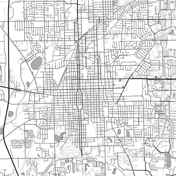 Bloomington - Illinois Classic Map Print