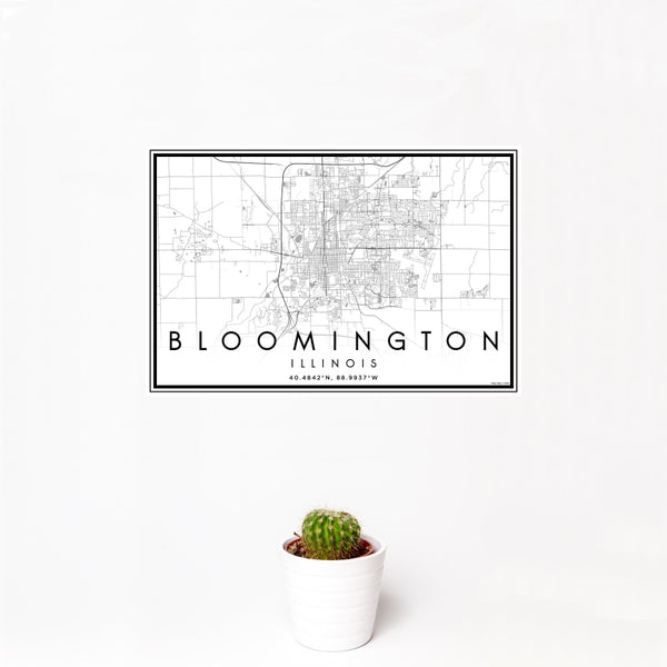 Bloomington - Illinois Classic Map Print