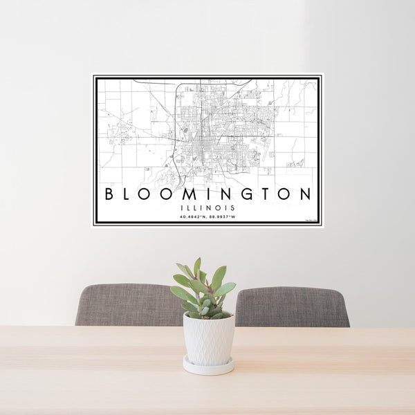 Bloomington - Illinois Classic Map Print