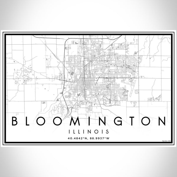 Bloomington - Illinois Classic Map Print