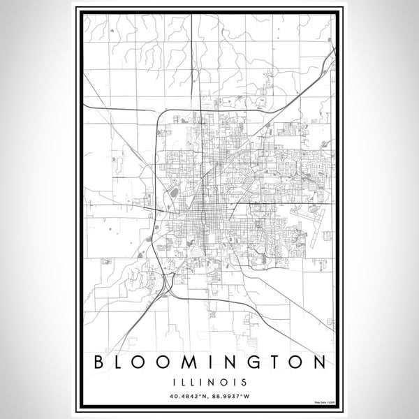 Bloomington - Illinois Classic Map Print