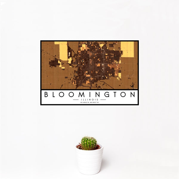 Bloomington - Illinois Map Print in Ember