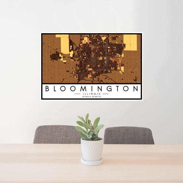 Bloomington - Illinois Map Print in Ember