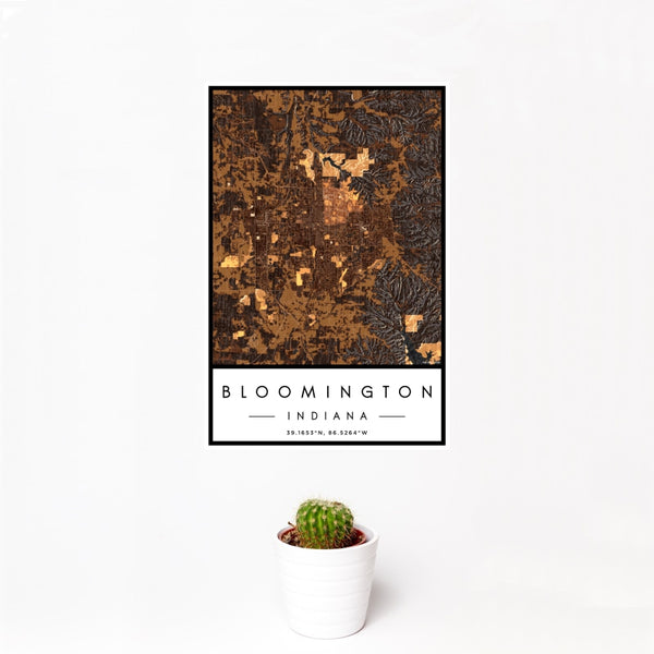 Bloomington - Indiana Map Print in Ember
