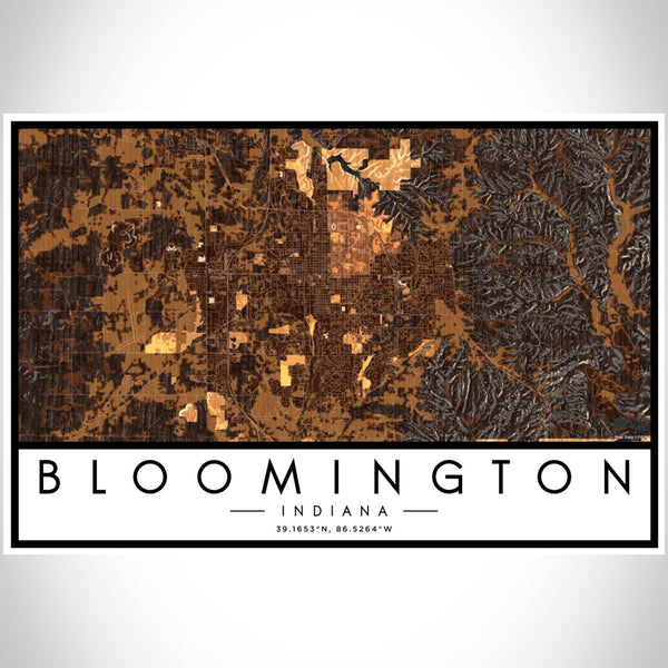 Bloomington - Indiana Map Print in Ember