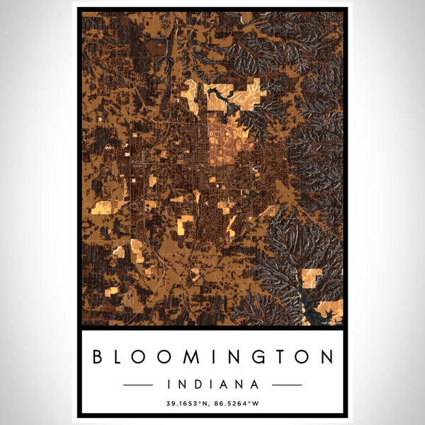 Bloomington - Indiana Map Print in Ember