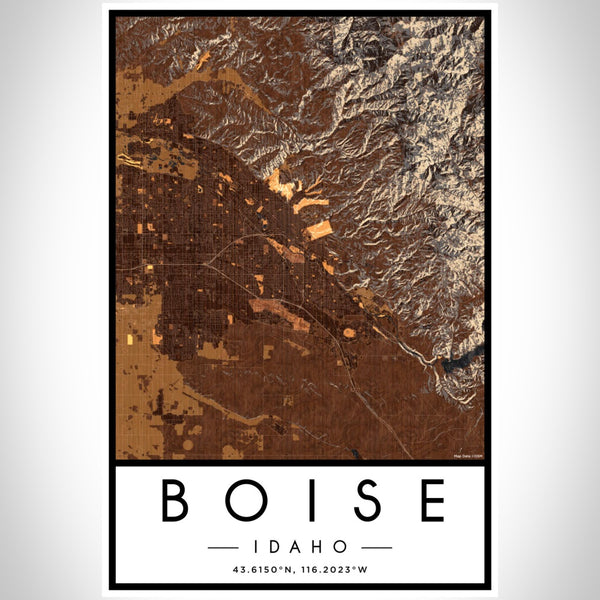 Boise - Idaho Map Print in Ember