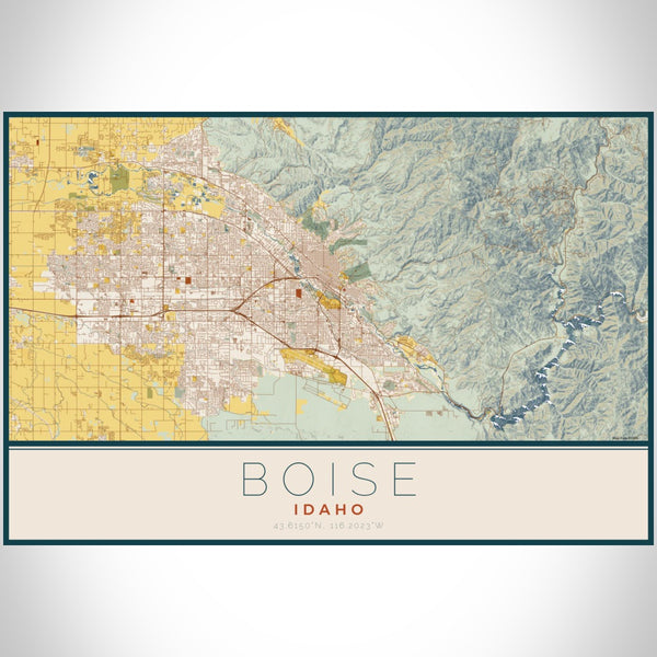 Boise - Idaho Map Print in Woodblock