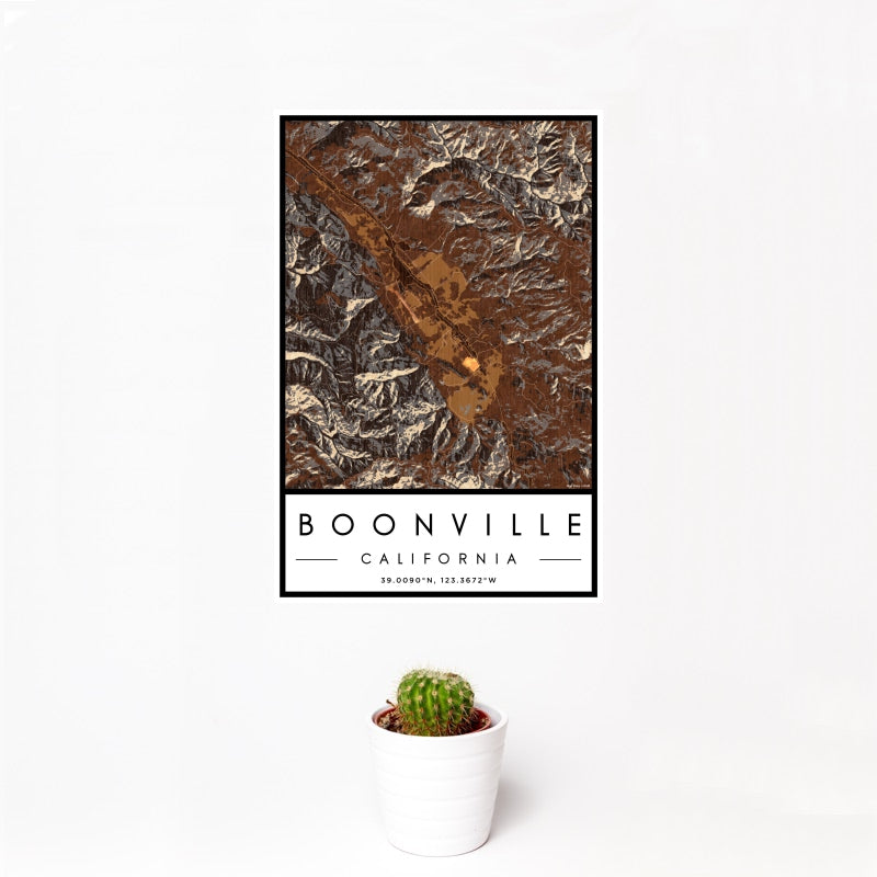 Boonville - California Map Print in Ember