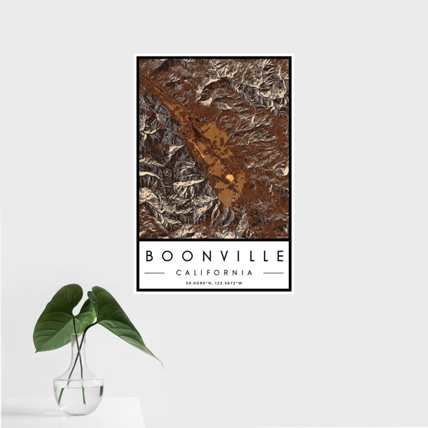 Boonville - California Map Print in Ember