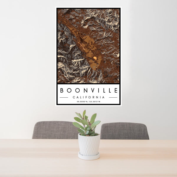 Boonville - California Map Print in Ember