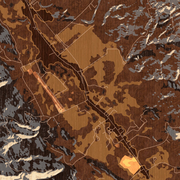 Boonville - California Map Print in Ember