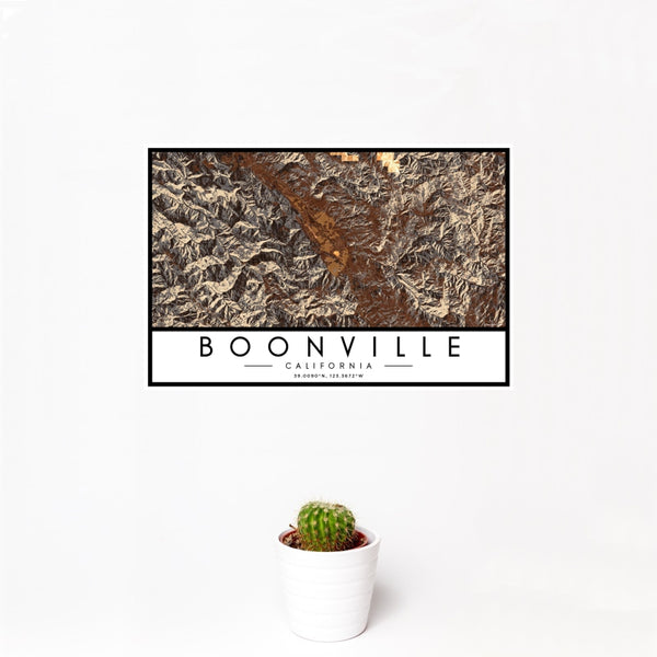 Boonville - California Map Print in Ember