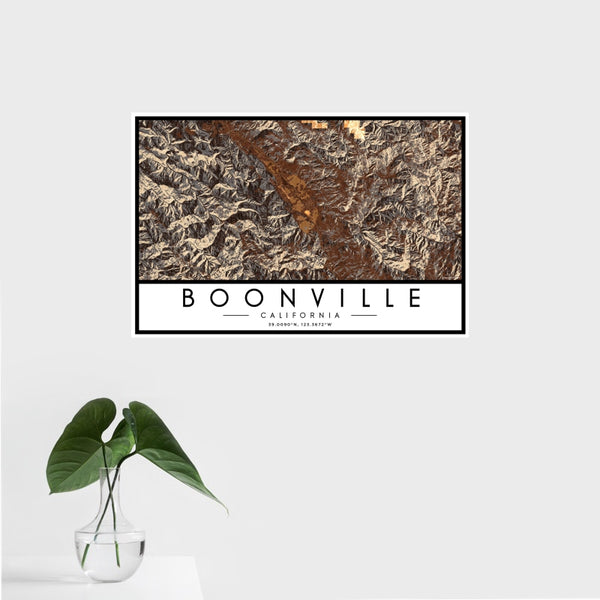 Boonville - California Map Print in Ember