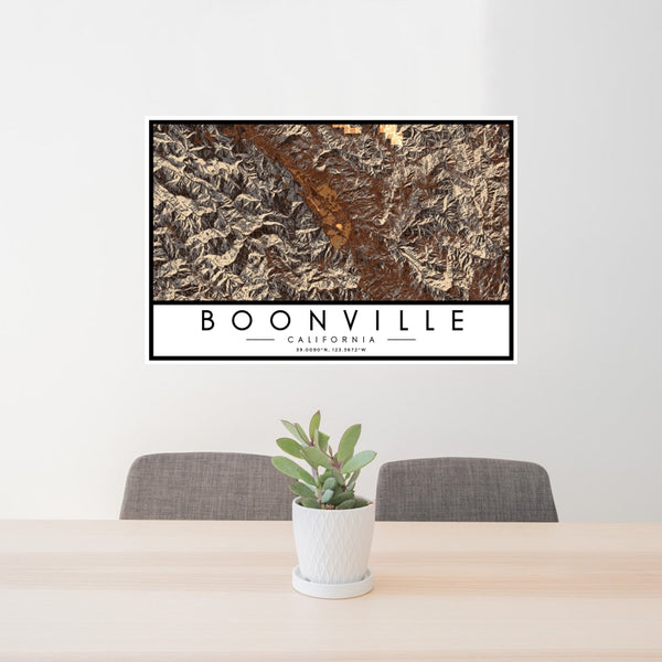 Boonville - California Map Print in Ember