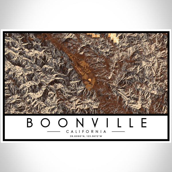 Boonville - California Map Print in Ember