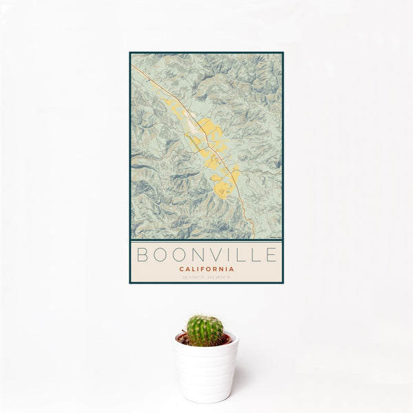 Boonville - California Map Print in Woodblock