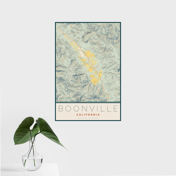 Boonville - California Map Print in Woodblock