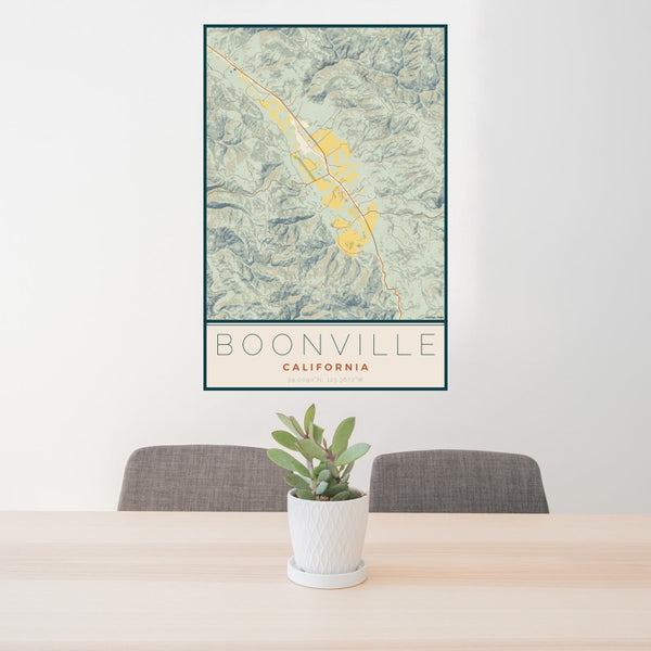 Boonville - California Map Print in Woodblock