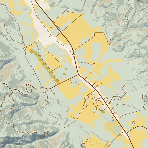 Boonville - California Map Print in Woodblock