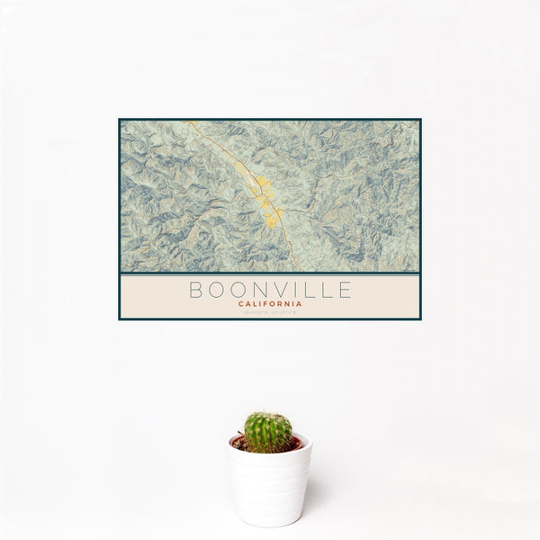 Boonville - California Map Print in Woodblock