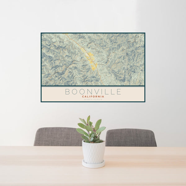 Boonville - California Map Print in Woodblock
