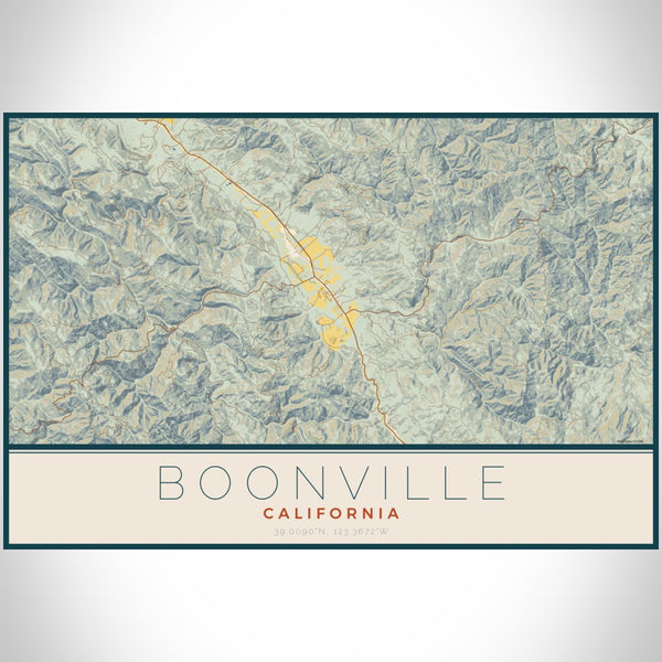 Boonville - California Map Print in Woodblock