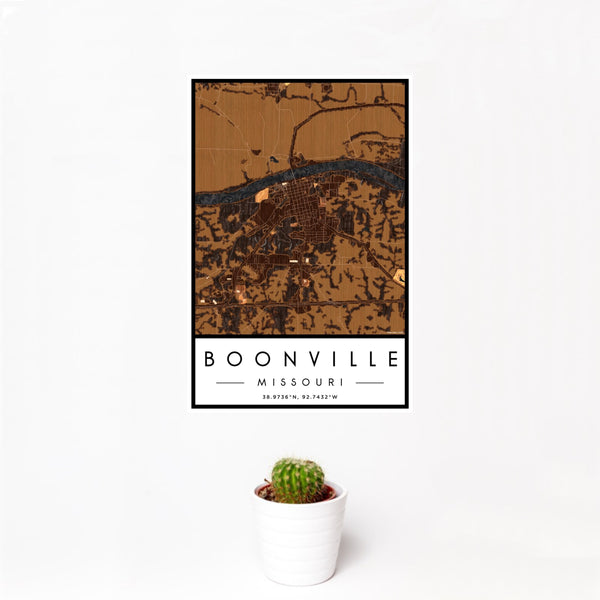 Boonville - Missouri Map Print in Ember