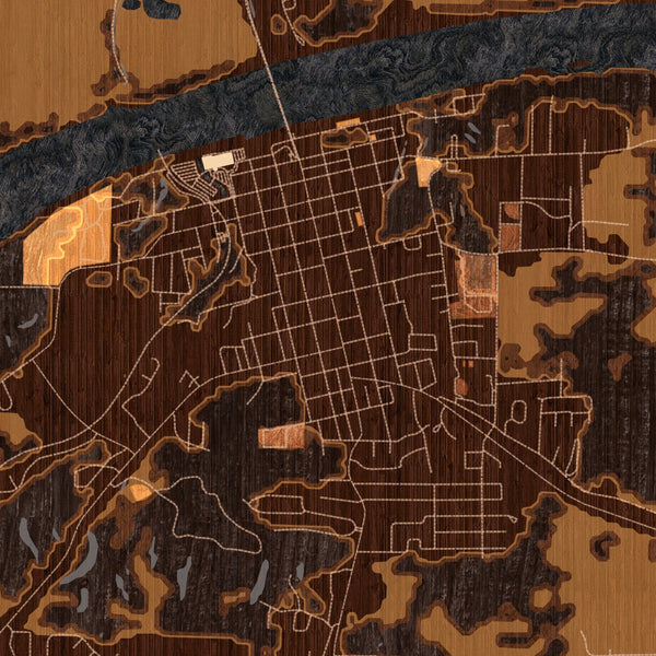 Boonville - Missouri Map Print in Ember