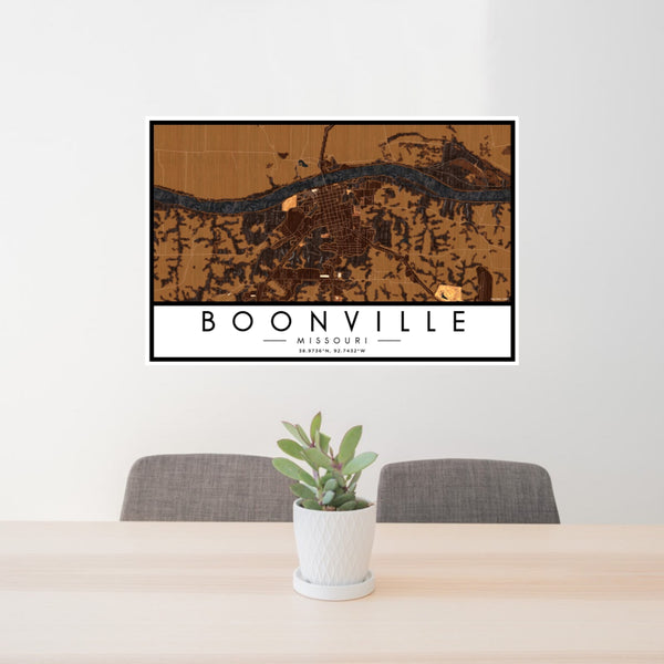 Boonville - Missouri Map Print in Ember