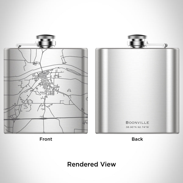 Boonville - Missouri Map Hip Flask